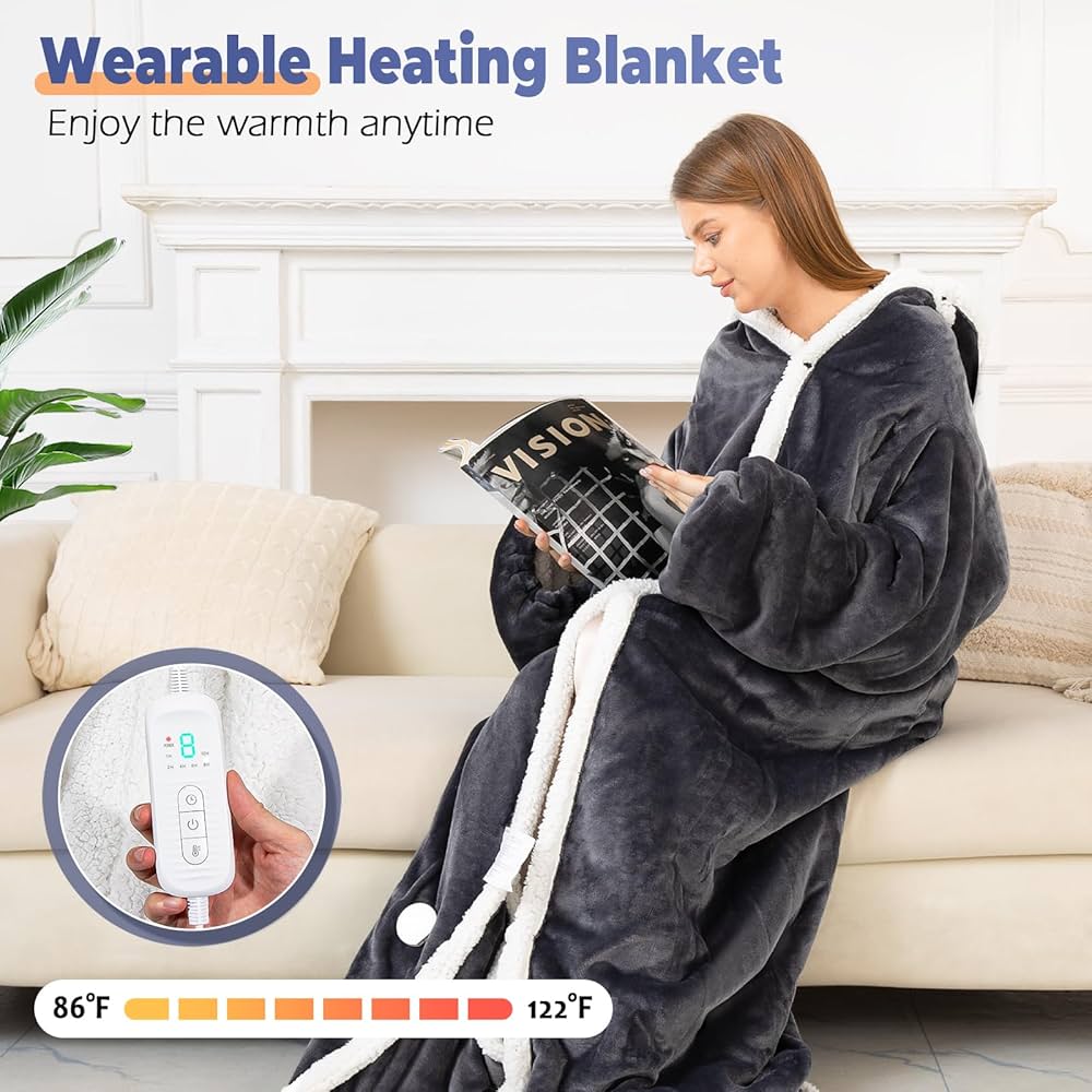 π₯ Luxury Heated Wearable Blanket Hoodie β Stay Warm Anytime, Anywhere