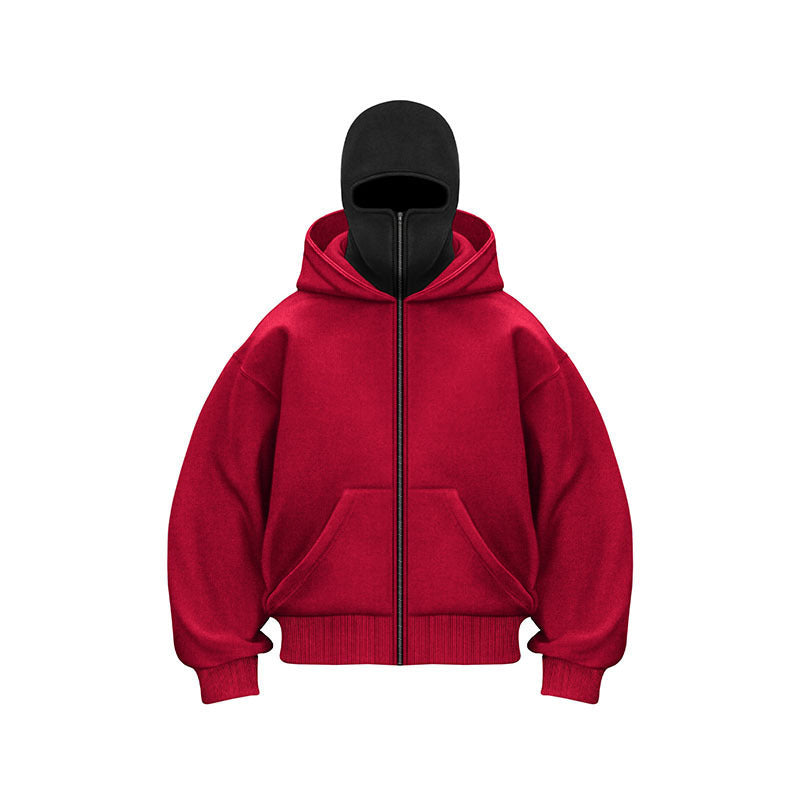 Popular Foreign Trade Plain Hooded Men's Sweatshirt Zipper Jacket Double Hood Unisex Spring Autumn Winter Sweatshirt For Men