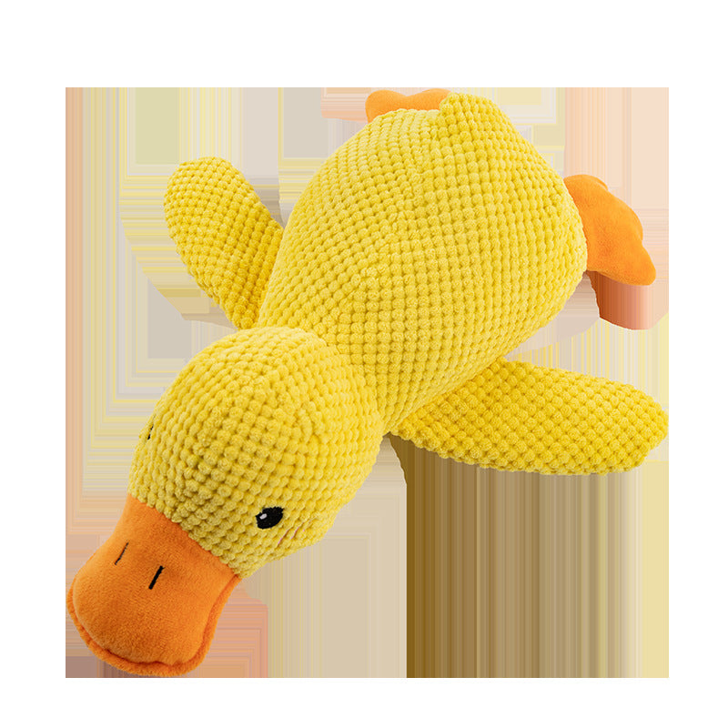 Dog Toy Plush Sleeping Duck Bite-resistant Molar Voicing To Relieve Boredom Small And Medium-sized Dog Pet Voicing Toy Yellow Duck